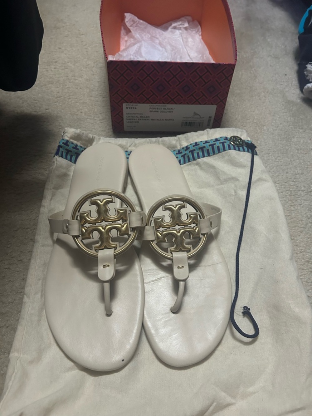 TORY BURCH crystal MILLER leather sandals. - Picture 8 of 16
